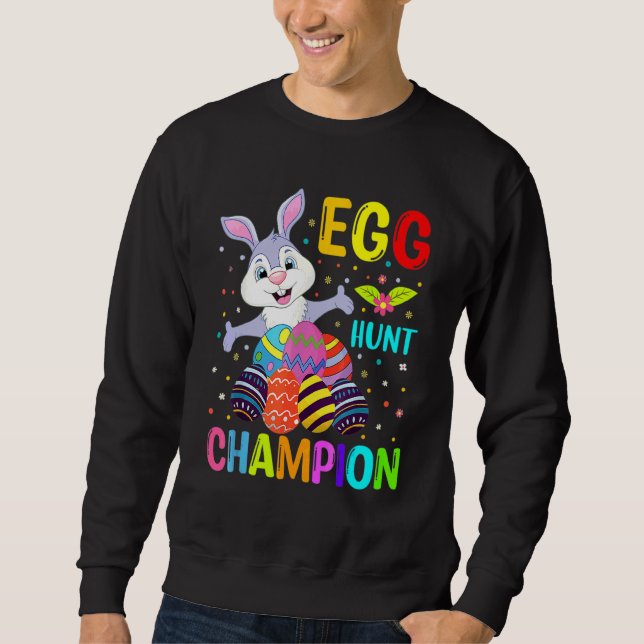 Sudadera Pascua Para Niños Campeón De La Caza De Huevos (Anverso)