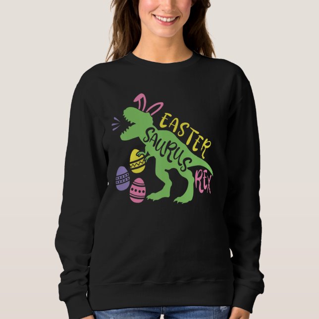 Sudadera Pascua Saurus Rex Egg Kids Rex Dinosaur Happy East (Anverso)