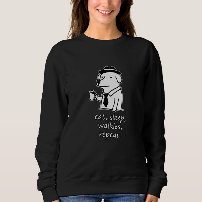 Sudadera Paseador de Perro Comer Walkies Dormir Repetir Per (Anverso)