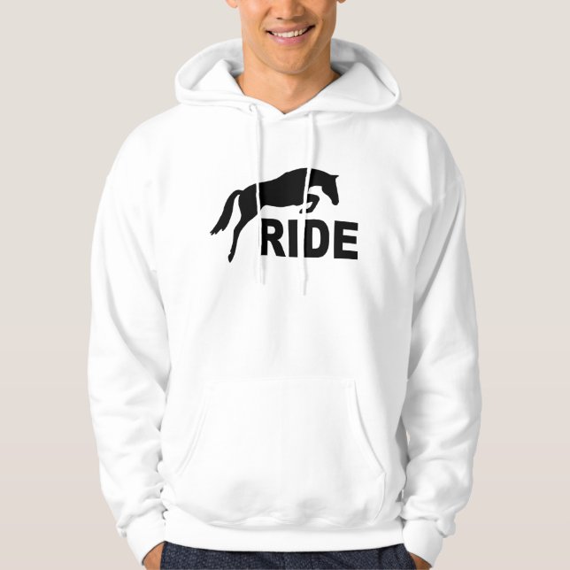 Sudadera PASEO con el caballo de salto (negro) (Anverso)