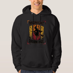 Sudadera Paseo de Escoba de Medianoche Bruja Vintage Gráfic
