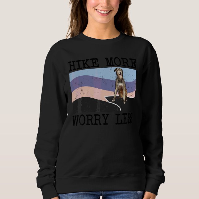 Sudadera Paseo de galgo irlandés Preocúpate menos gráfico d (Anverso)