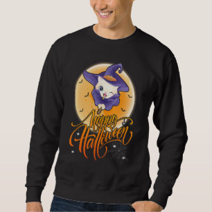 Sudadera Paseo de Gatito Bruja con Escopeta Vintage Gatito