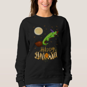 Sudadera Paseo en caimán Bruja con escopeta Caimán Hallowee