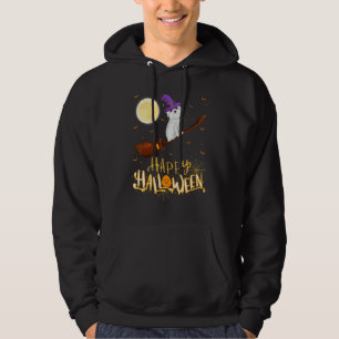 Sudadera Paseo maltés Bruja Escopeta Perro maltés Halloween