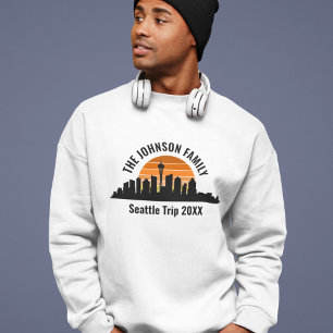 Sudadera Paseo por Seattle Silueta Atardecer Personalizado