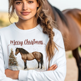 Sudadera Paso Fino Horse Merry Navidad acuarela