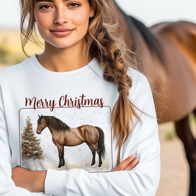 Sudadera Paso Fino Horse Merry Navidad acuarela (Paso Fino Horse Merry Christmas Watercolor Sweatshirt)