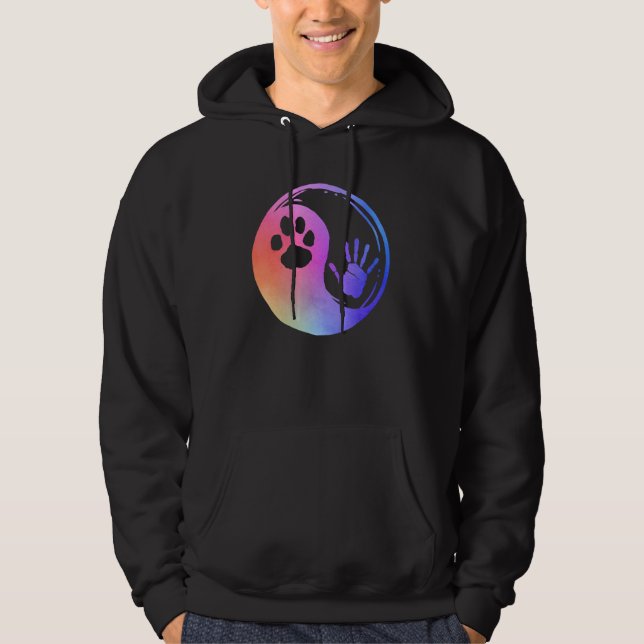 Sudadera Pasta de gato de perro imprimió la mano de Yin Yan (Anverso)