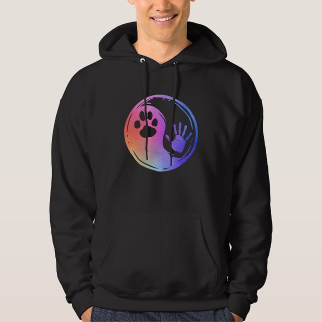 Sudadera Pasta de perro de gato imprime papel de impresión  (Anverso)