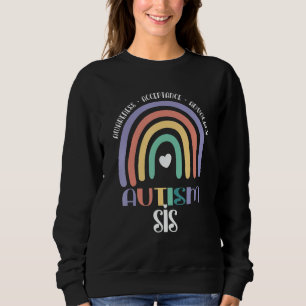 Sudadera Pastel Boho Arcoíris Orgullosa Hermana Autismo Fam