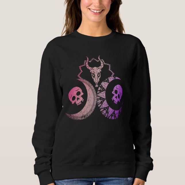 Sudadera Pastel de cráneo de luna de la brujería oculta de  (Anverso)