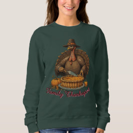 Sudadera Pastel de pavo de Acción de Gracias familiar