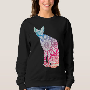Sudadera Pastel de tatuaje de flor sphynx Cat Lover