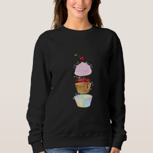 Sudadera Pastel dulce en trozos individuales con cereza
