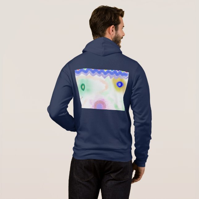 Sudadera Pastel Galaxies Impressionist Men's Zip-Up Hoodie (Reverso completo)