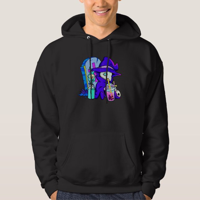 Sudadera Pastel Goth Cute Creepy Plague Doctor Boba Bubble  (Anverso)