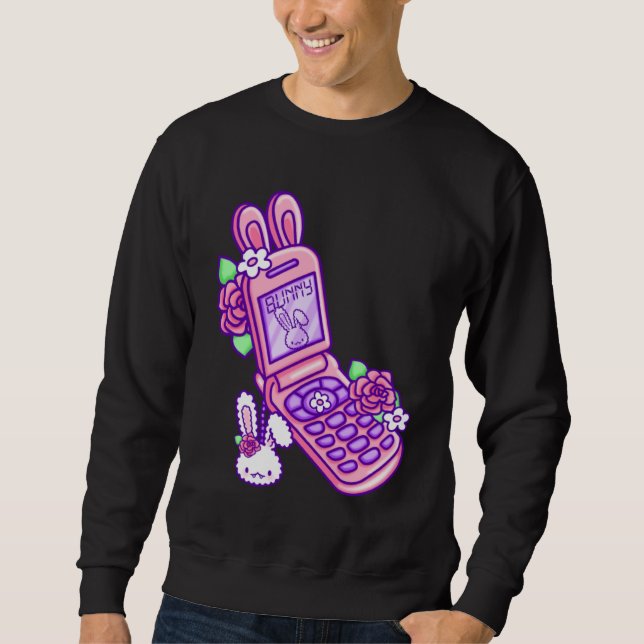 Sudadera Pastel Goth Flip Phone Vampire Bunny Y2K Aesthetic (Anverso)