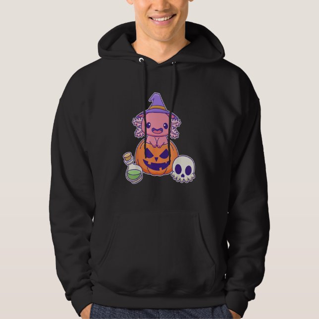 Sudadera Pastel Goth Halloween Axolotl Witch (Anverso)