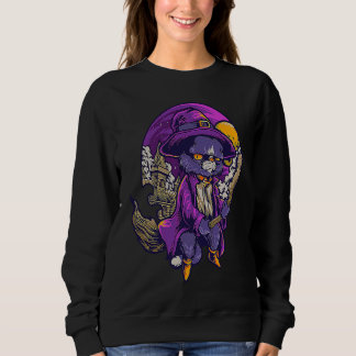 Sudadera Pastel Goth Wicca Cat Cute Creepy Flying Witchy Ca
