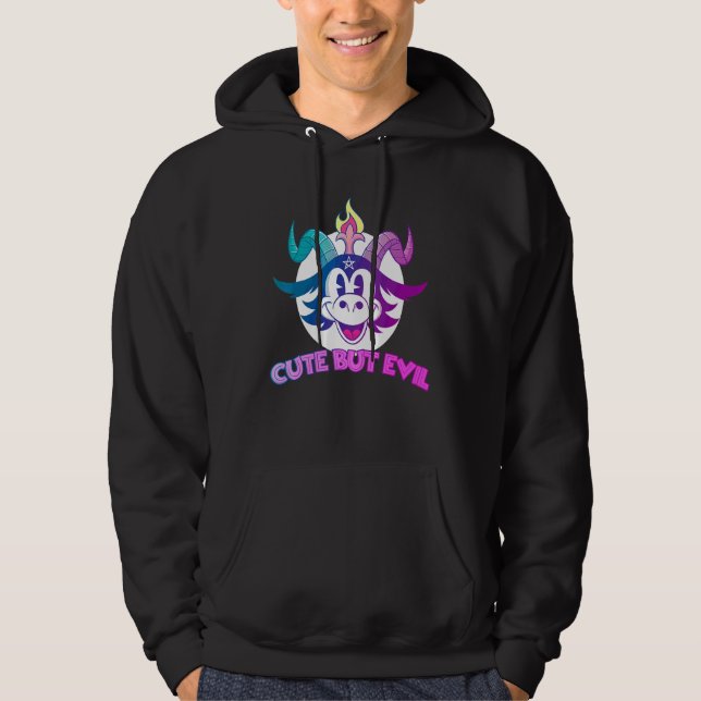 Sudadera Pastel Góthico Baphomet Lindo Pero Malvado (Anverso)