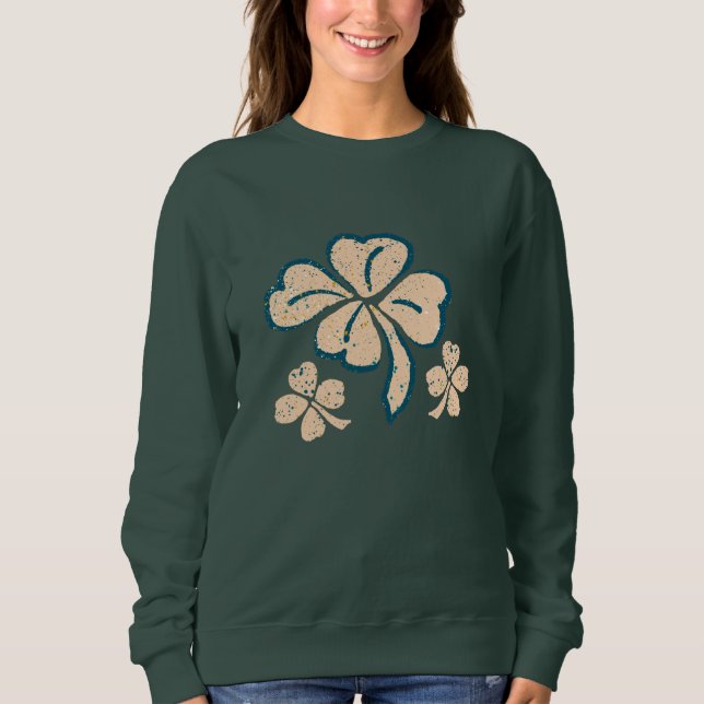 Sudadera Pastel Lucky Shamrock Clover St. Patrick (Anverso)