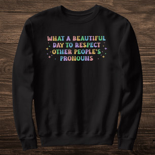 Sudadera Pastel Rainbow Pronoun Respect