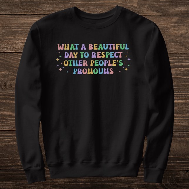 Sudadera Pastel Rainbow Pronoun Respect (Subido por el creador)