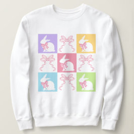 Sudadera Pastel Retro Conejo de Pascua con arcos