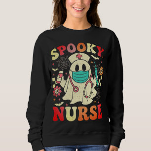 Sudadera Pasteles Retro Gráficos de Enfermera Fantasma Cute