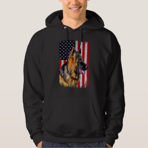 Sudadera Pastor Alemán Bandera Americana Pastor Alemán