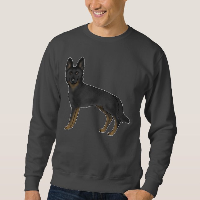 Sudadera Pastor Alemán Bi-Black Marrón Negro GSD Perro (Anverso)