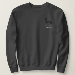 Sudadera Pastor Alemán Bi-Negro Con Texto Personalizado