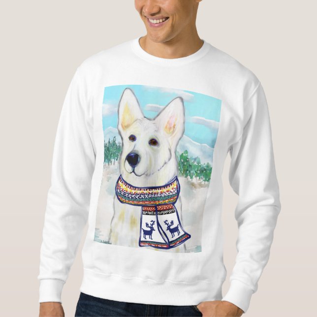 Sudadera Pastor Alemán Blanco (Anverso)