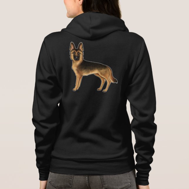 Sudadera Pastor Alemán Cartoon de perro lindo GSD de color  (Reverso)