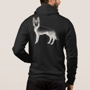 Sudadera Pastor Alemán Cartoon de Sable Plateado Perro GSD