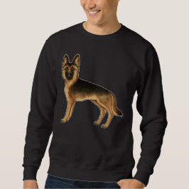 Sudadera Pastor Alemán Cartoon GSD Perro Negro y Canela