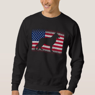 Sudadera Pastor Alemán Con Bandera Estadounidense 4 De Juli