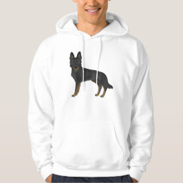 Sudadera Pastor Alemán de raza Bi-Black GSD Perro de dibujo