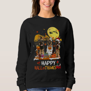 Sudadera Pastor Alemán Feliz Hallothanksmas Halloween Tha