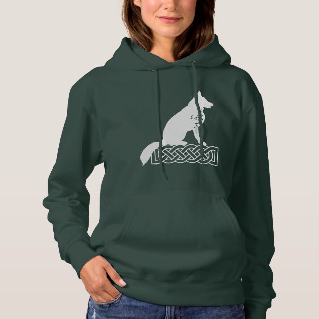 Sudadera Pastor Alemán Loki Nudo de Marinero Blanco (Anverso)
