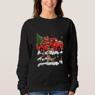 Sudadera Pastor alemán montando Camión Rojo Navidad Feliz C