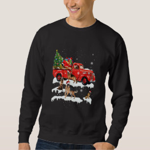 Sudadera Pastor alemán montando Camión Rojo Navidad Feliz C