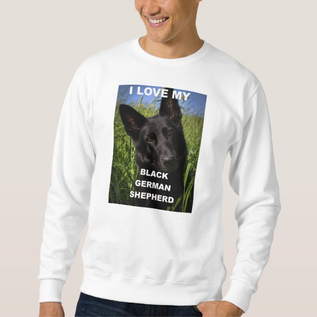 Sudadera pastor alemán negro amor con imagen (Anverso)