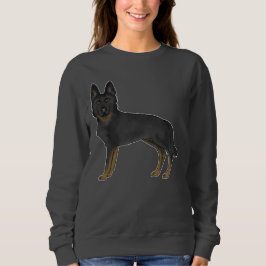 Sudadera Pastor alemán negro bicolor Perro de dibujos anima