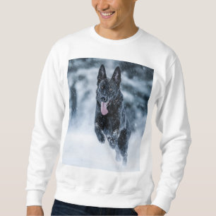 Sudadera Pastor alemán negro con cubierta de Duvet de nieve
