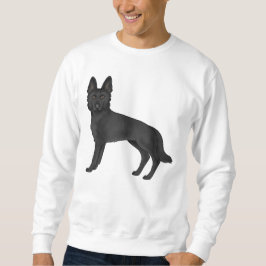 Sudadera Pastor Alemán Negro Dibujo Animado Lindo Perro Pas