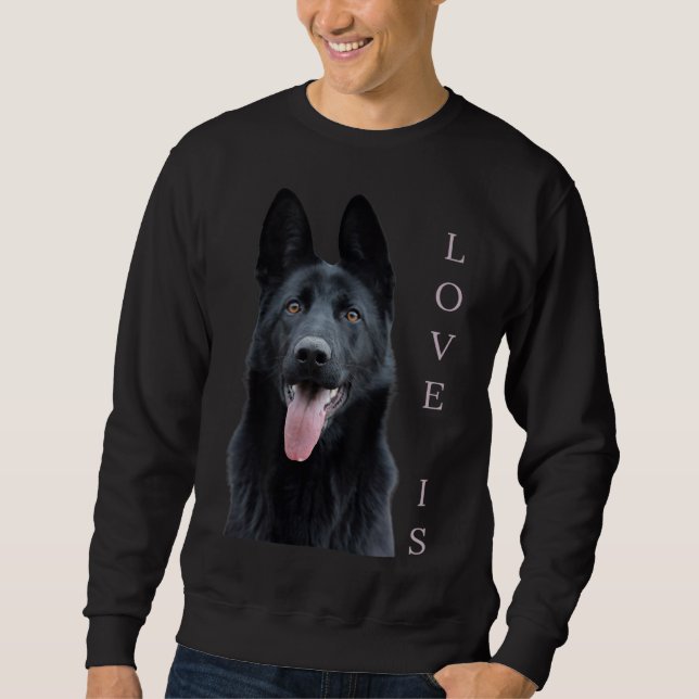Sudadera Pastor alemán negro Pastor perro mamá papá amor (Anverso)