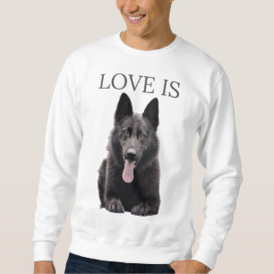 Sudadera Pastor alemán negro Pastor perro mamá papá amor