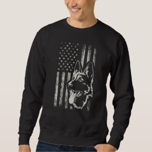 Sudadera Pastor Alemán Patriótico Bandera Americana Perro